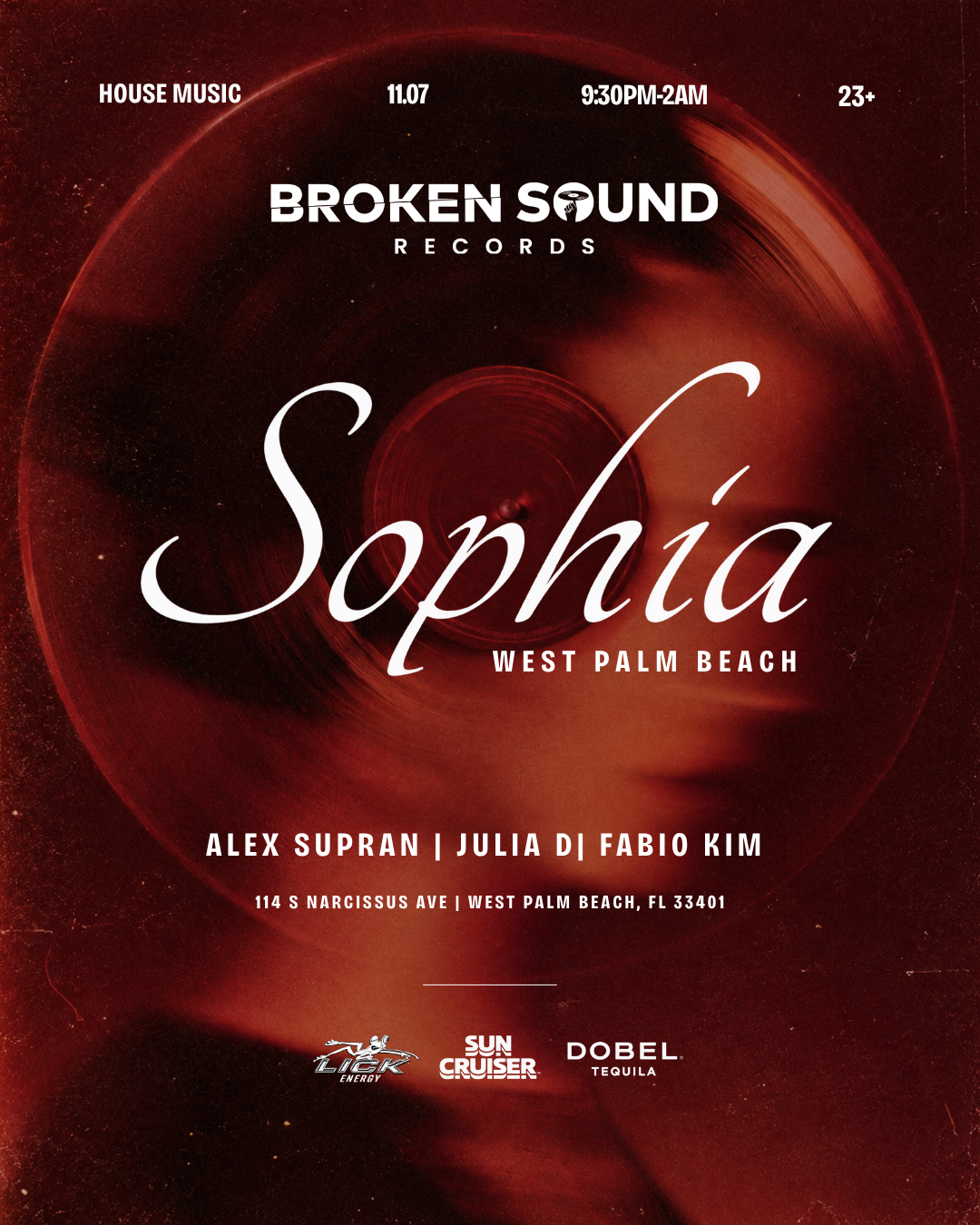 Sophia West Palm Beach November 7 flyer