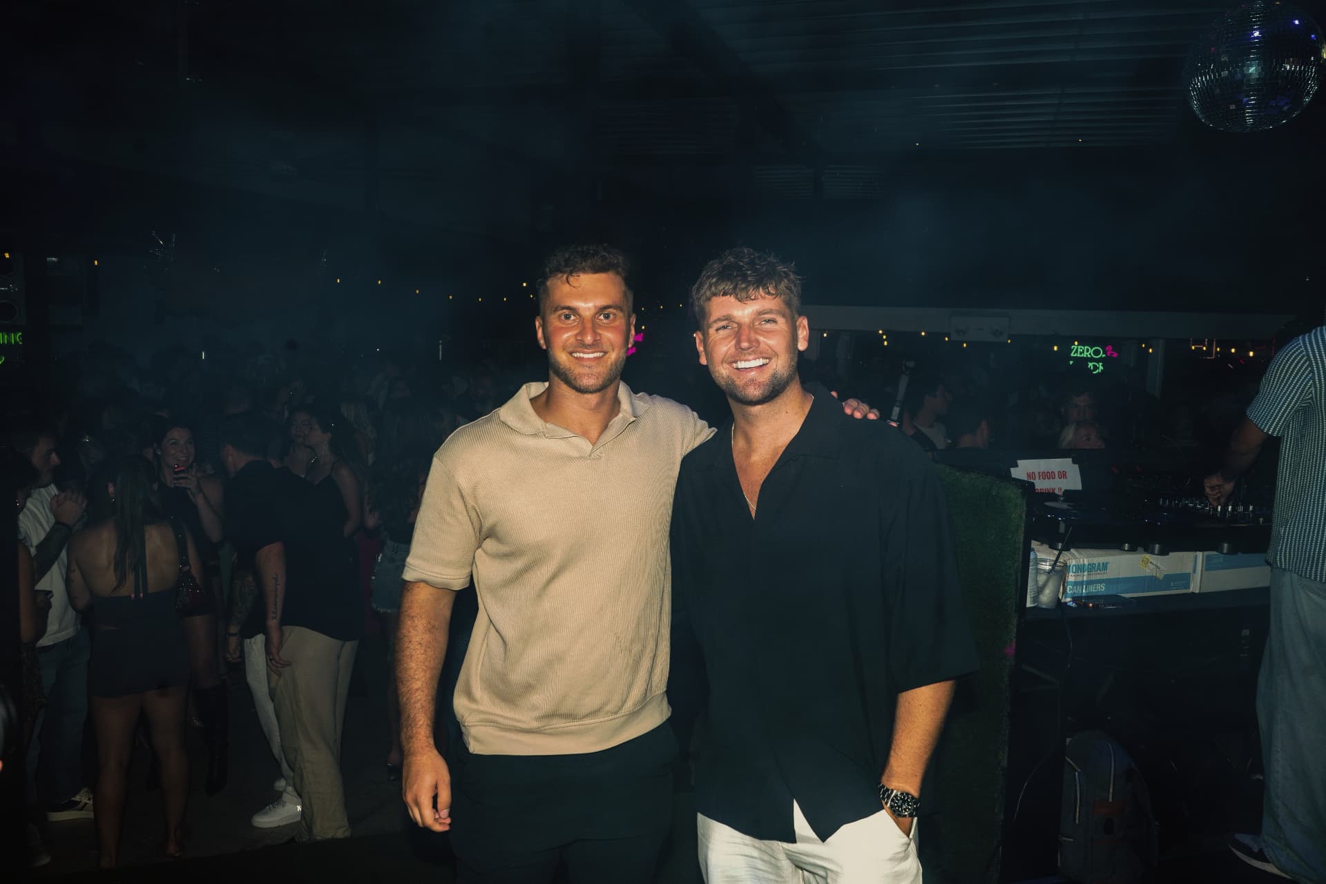 Dylan and Deniz, cofounders of Broken Sound Records, at an event